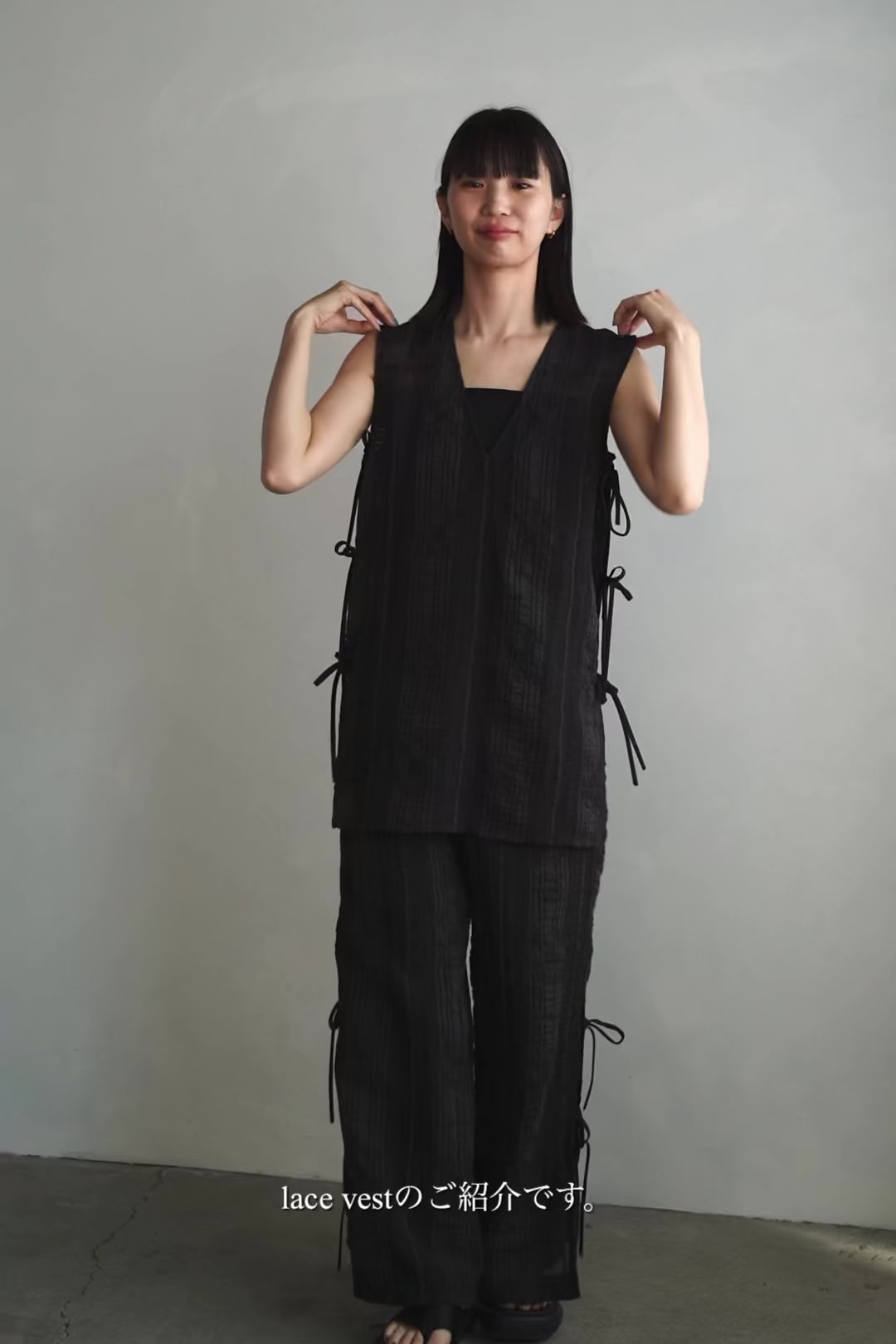 週末sale❣️L'Appartement Lace Vest 黒レースベスト Lace Vest / BLACK – &her