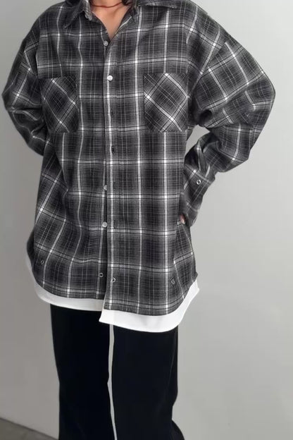 Overlay Check Shirt / GRAY -10月13-16日発送-
